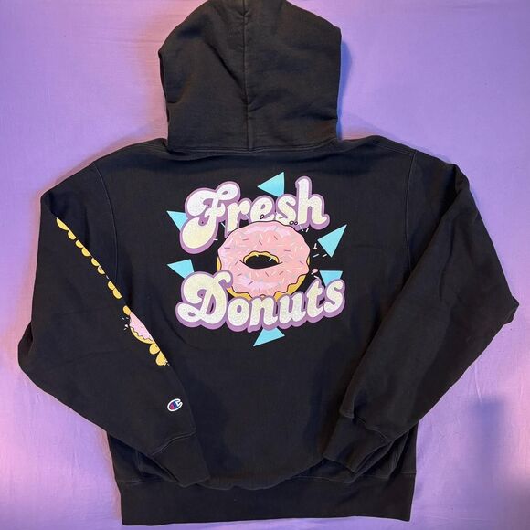 Retro Champion Fresh Donuts Reverse Weave Hoodie - Picture 5 of 8